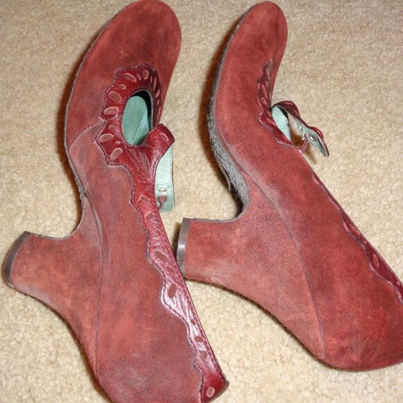 Beviel Anthropologie Mary Jane's Retro Heels Leather Size 8 1/2 - Picture 7 of 7